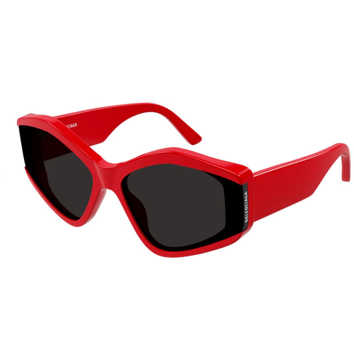 Balenciaga BB0302S-004 Red/grey Cat Eye Oversized Women`s Sunglasses