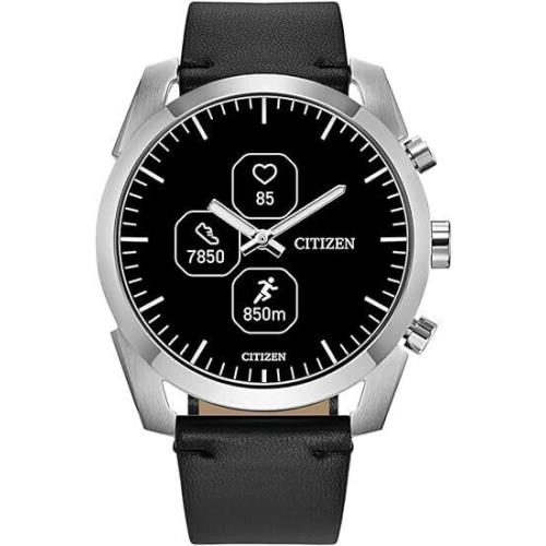 Men`s Citizen CZ Smart Hybrid Black Dial Leather Strap JX2010-04E