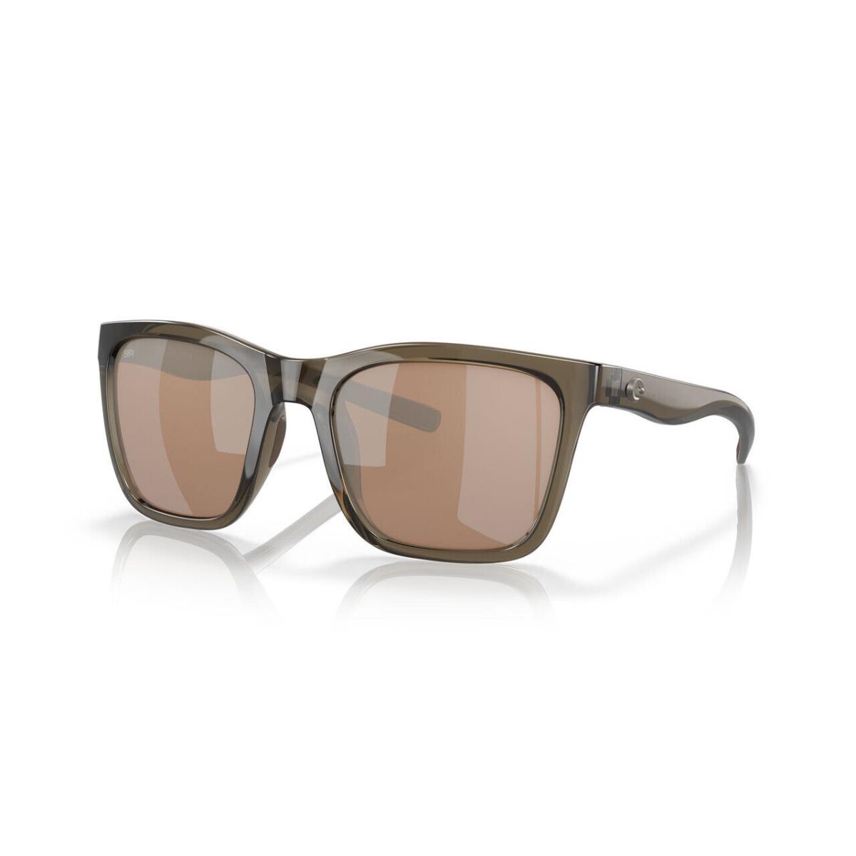 Costa Del Mar Panga Sunglasses in Taupe/polarized Copper Silver Mirror 580G 56mm - Frame: Brown, Lens: Silver