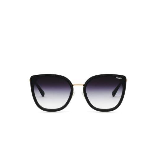 Quay Australia Flat Out Black Sunglasses Oversized Cat Eye