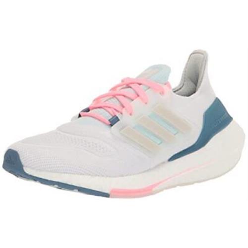 Adidas Women`s Ultraboost 22 Running Shoe White/grey/almost Blue 9.5