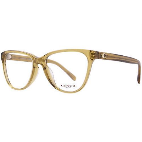 Coach HC6202U 5715 Eyeglasses Women`s Transparent Honey Full Rim 52mm