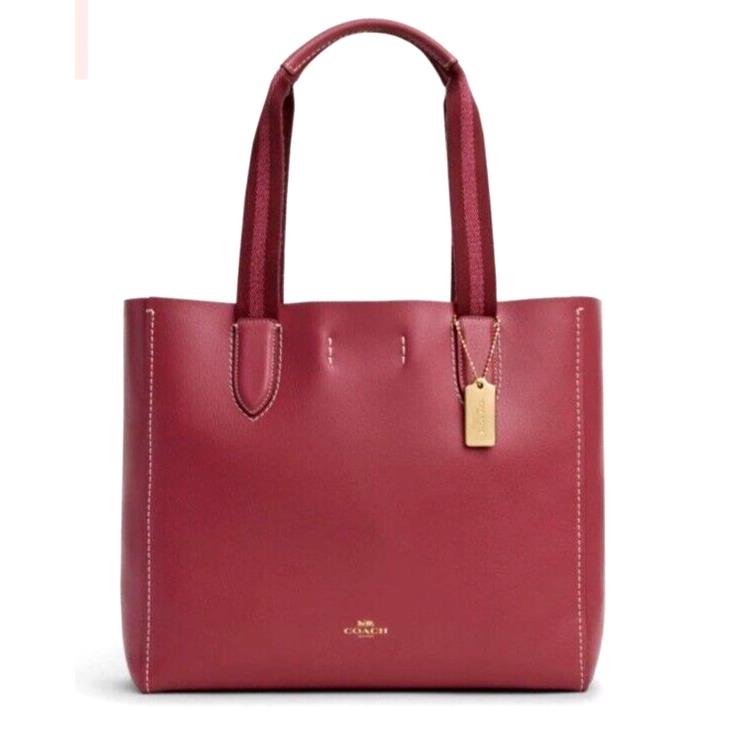 Coach 58660 Derby Tote Pebble Leather Rouge