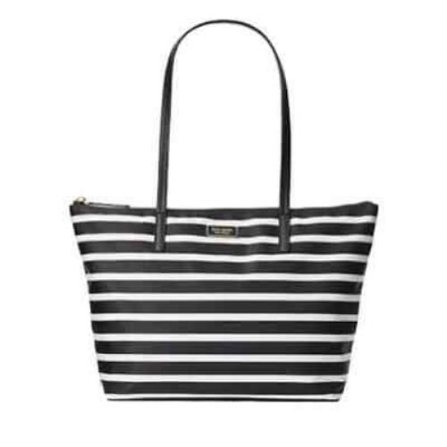 Kate Spade New York - Hayden Top Zip Tote Bag - Black White Stripes New Purse