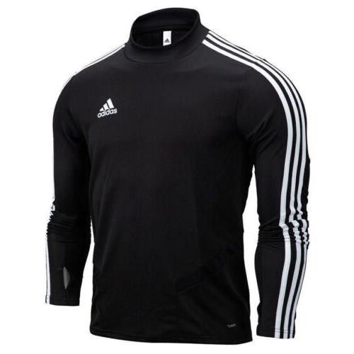 Adidas Tiro 19 Training Top Mens Soccer Shirt Black White Medium Mock Neck