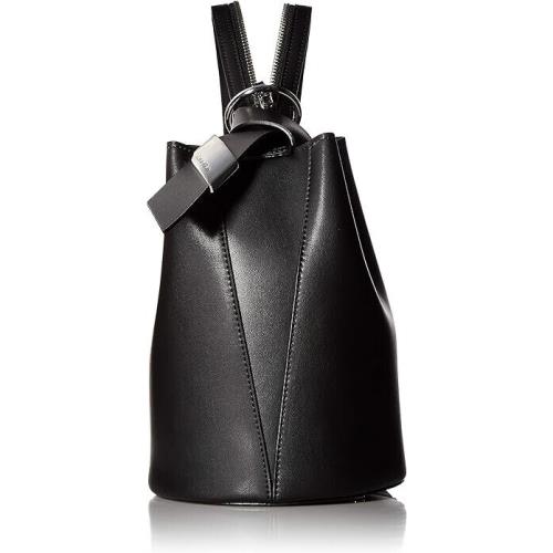 Calvin Klein Karsyn Nappa Leather 3 in 1 Convertible Buck Handbag - Handle/Strap: Black, Hardware: Silver, Exterior: Black