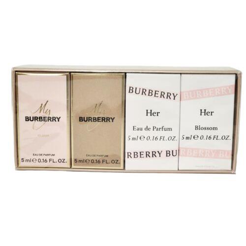 Burberry 4PC Mini Set 5ML Each Travel Size For Women