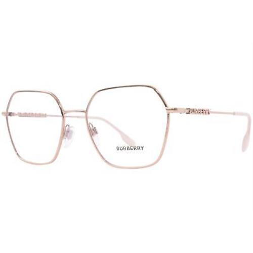 Burberry BE1381 1337 Eyeglasses Women`s Rose Gold Full Rim Square Shape 54mm