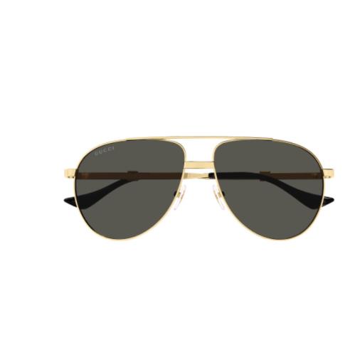 Gucci GG1440S 001 Gold/grey Oval Men`s Sunglasses