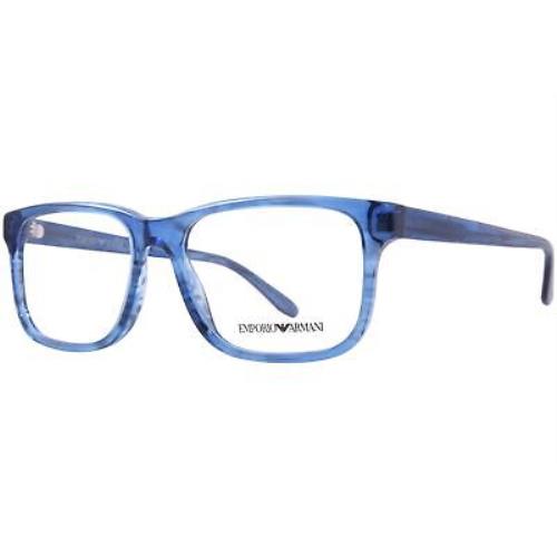 Emporio Armani EA3218 5311 Eyeglasses Frame Men`s Striped Blue Full Rim 55mm