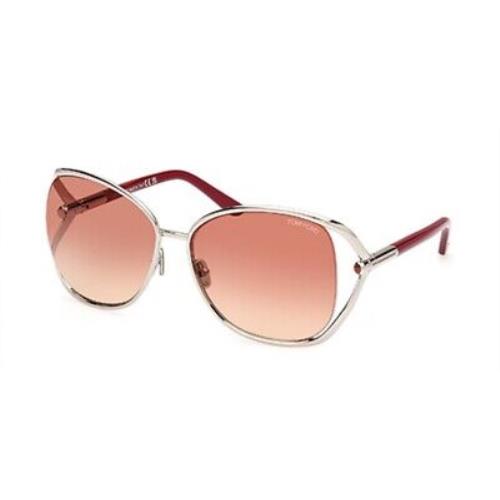 Tom Ford FT1091-16T-62 Silver Brown Sunglasses