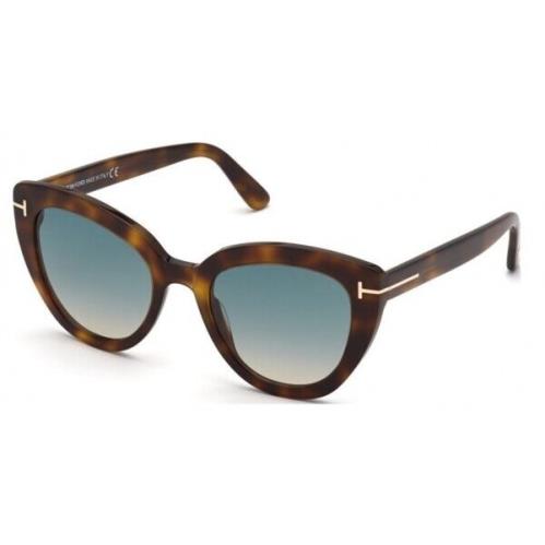 Tom Ford Izzi FT TF845 53P Cat Eye Dark Havana/blue Gradient Sunglasses