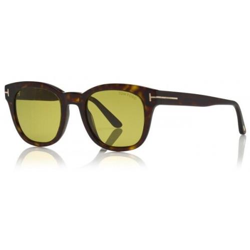 Tom Ford Eugenio FT TF676 52N Square Dark Havana/green Sunglasses