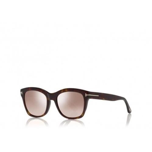 Tom Ford Lauren-02 FT TF614-F 52F Square Dark Havana/brown Gradient Sunglasses