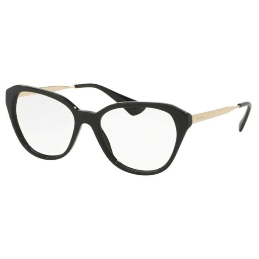 Prada Eyeglasses PR 28SV 1AB1O1 Black Gold Cinema Optical Frame 52mm