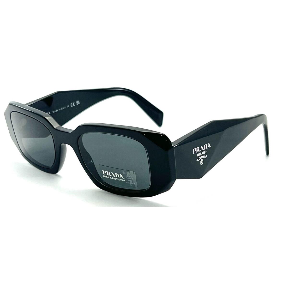 Prada Spr 17W 1AB-5S0 Black Sunglasses 49-20 145 - Frame: Black, Lens: Gray