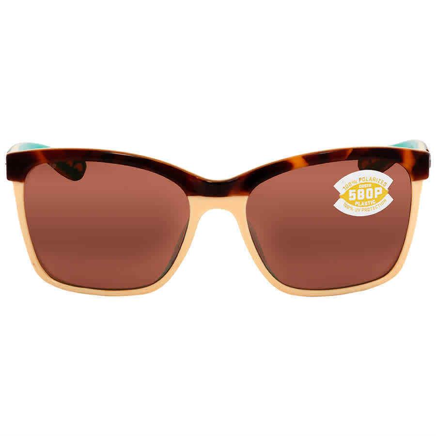 Costa Del Mar Anaa Brown Polarized Polycarbonate Ladies Sunglasses Ana 105 Ocp - Frame: Green, Lens: Brown