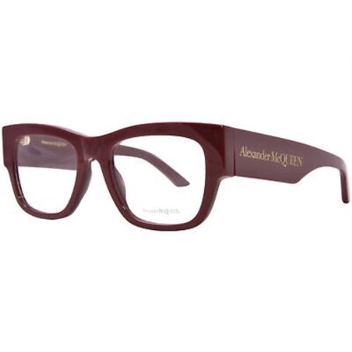 Alexander Mcqueen AM0436O 003 Eyeglasses Women`s Burgundy/gold Full Rim 52mm