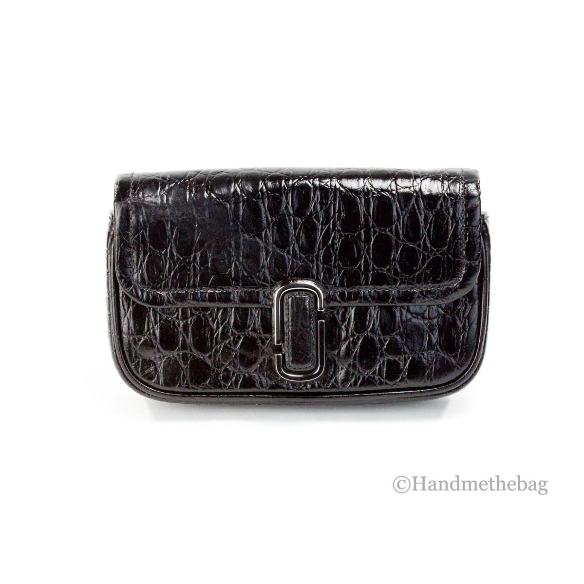 Marc Jacobs The Mini Shoulder Bag Black Embossed Leather Crossbody Bag