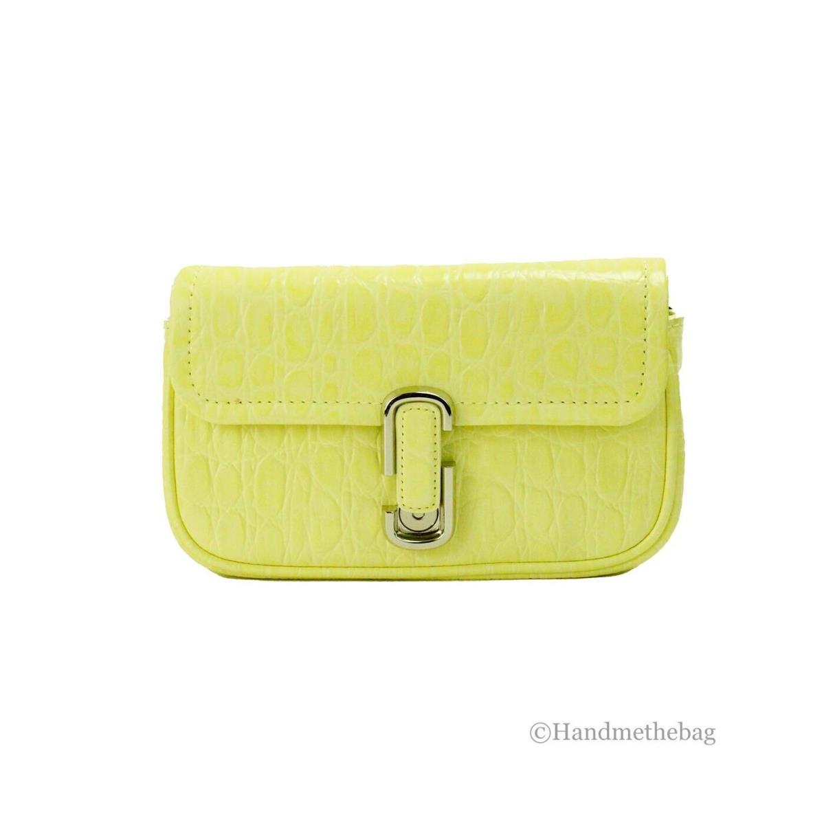 Marc Jacobs The Mini Shoulder Bag Yellow Embossed Leather Crossbody Bag