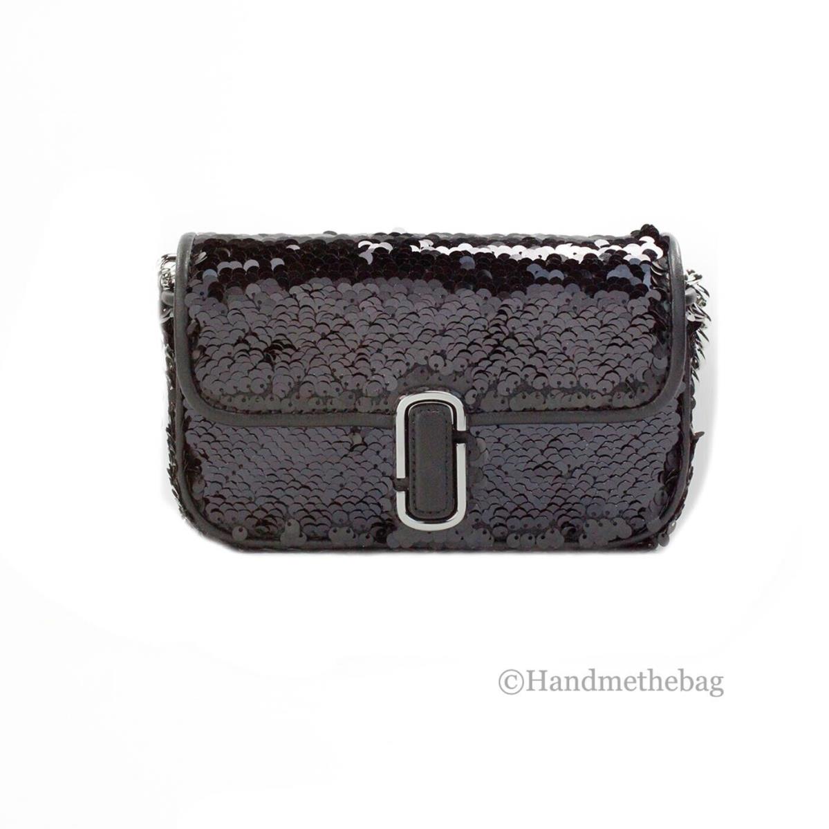 Marc Jacobs The Mini J Marc Shoulder Bag Black Sequined Crossbody Bag