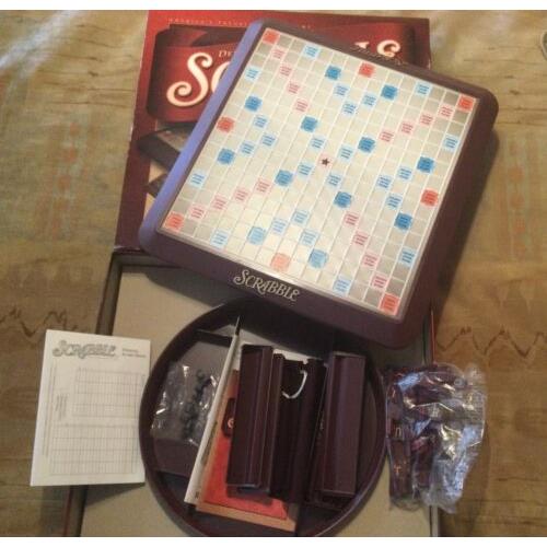 Vintage 2001 Hasbro Parker Brothers Deluxe Turntable Scrabble Crossword Game