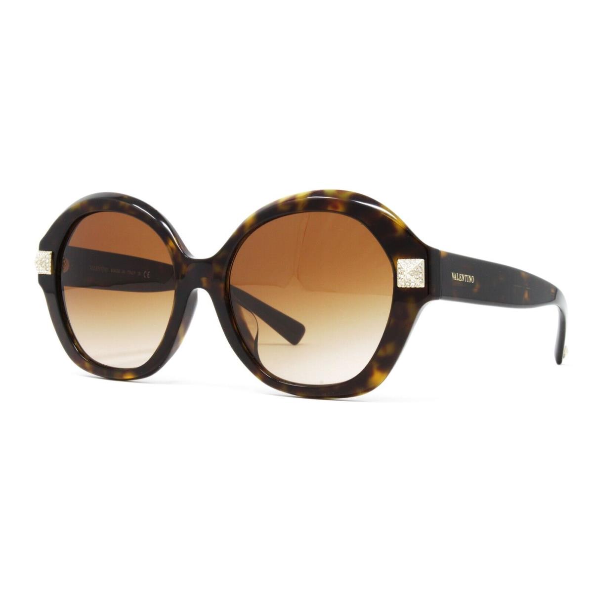 Valentino Sunglasses Women`s Round VA4086F 500213 Havana 56mm Brown Lens