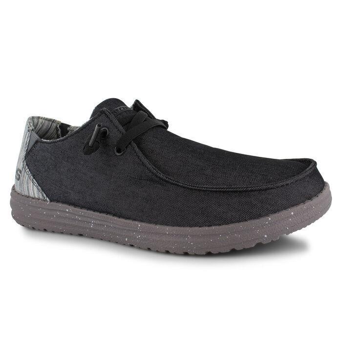 Mens Skechers Melson - Chad 210101 Black Canvas Shoes