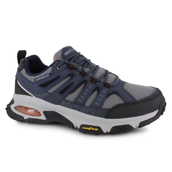 Mens Skechers Skech-air Envoy Navy Gray Leather Shoes