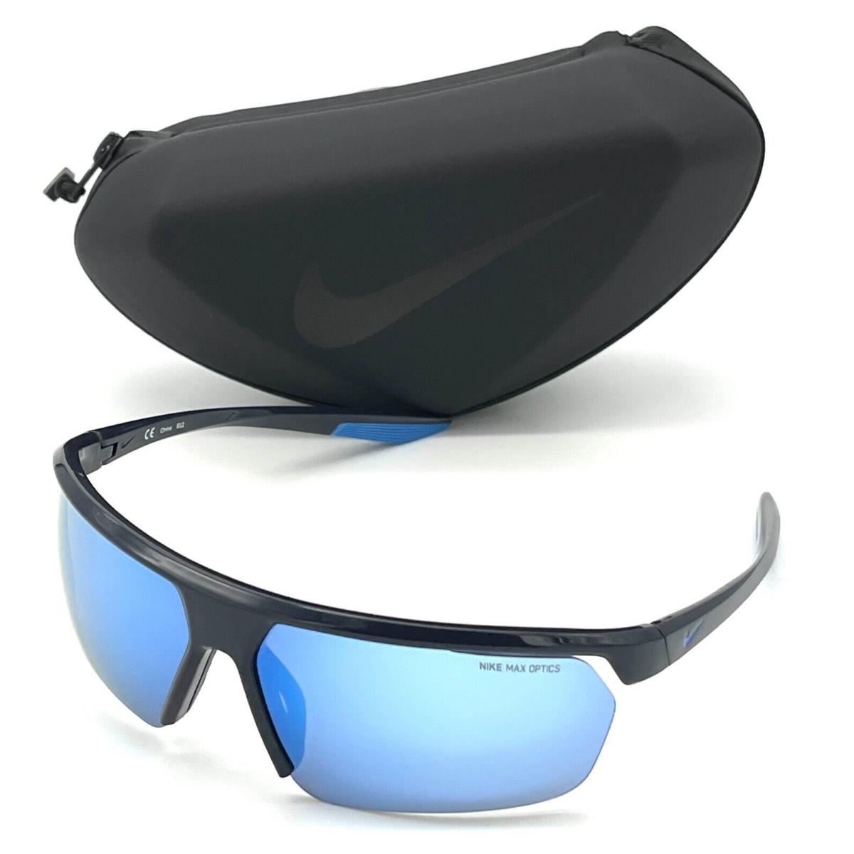Nike Gale Force CW4668 451 Obsidian Gray / Frozen Blue Mirror 71mm Sunglasses