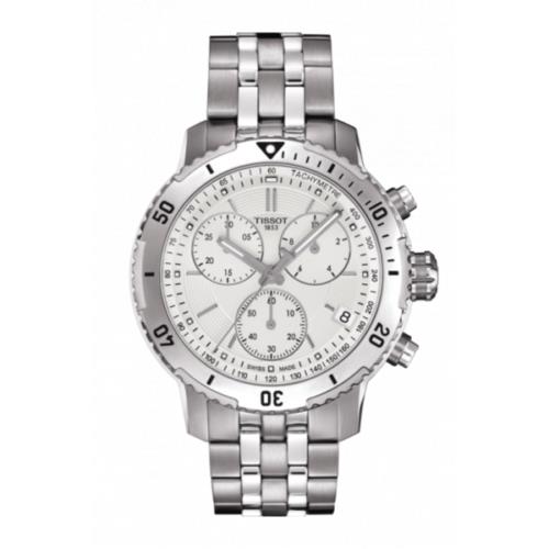 Tissot Prs 200 Chrono Silver Dial Men`s Stainless Steel Watch T067.417.11.031.01 - Face: Silver, Dial: Silver, Band: Silver