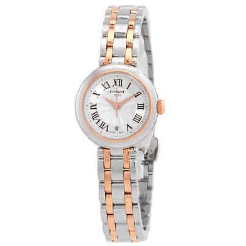 Tissot Bellissima Small Lady Quartz White Dial Two-tone Watch T126.010.22.013.01 - Dial: White, Band: Two-tone (Silver-tone and Rose Gold PVD), Bezel: Silver-tone