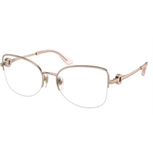 Bvlgari BV2246B 2014 Eyeglasses Women`s Pink Gold Semi Rim Cat Eye 53mm