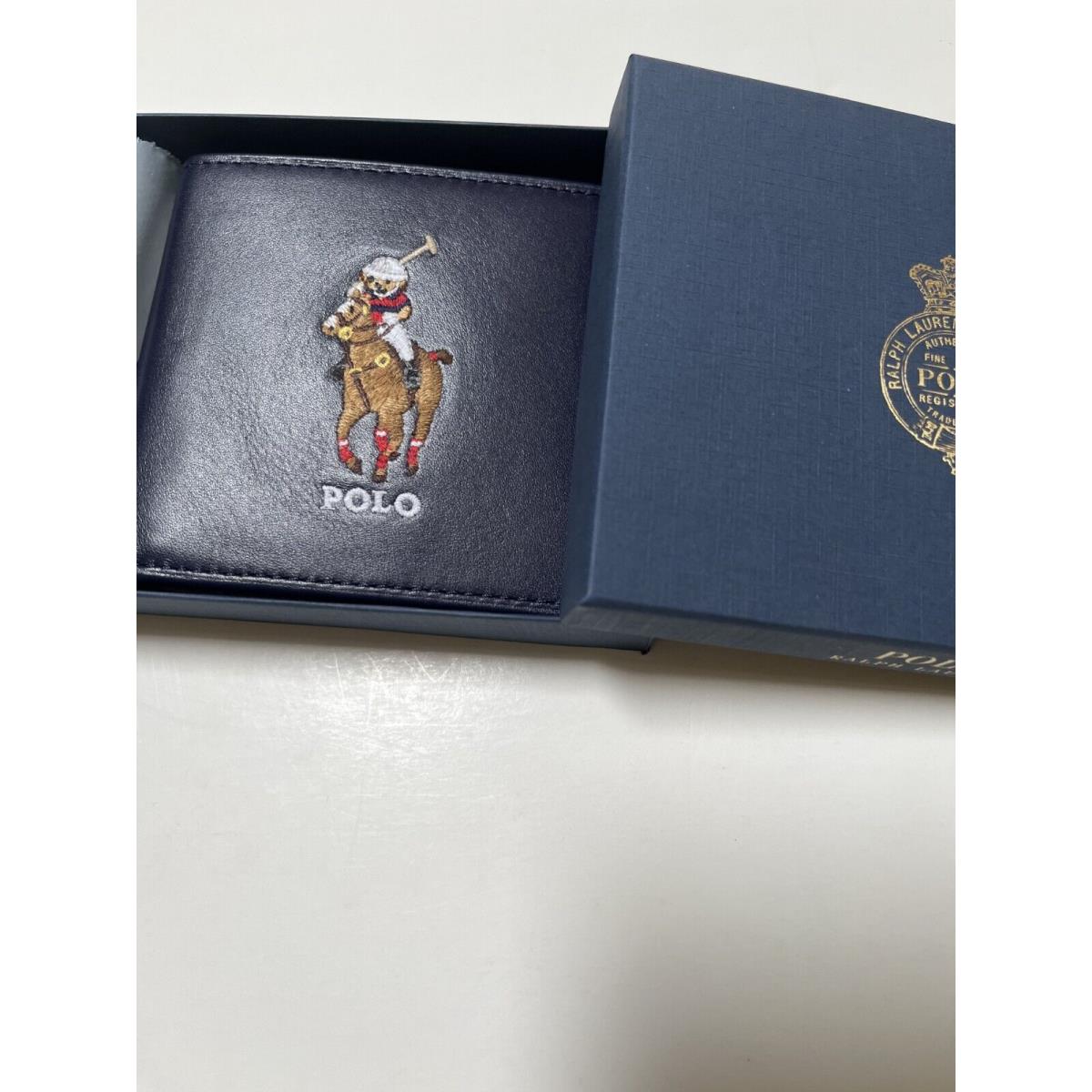 Polo Ralph Lauren Men`s Polo Bear Navy Bifold Wallet