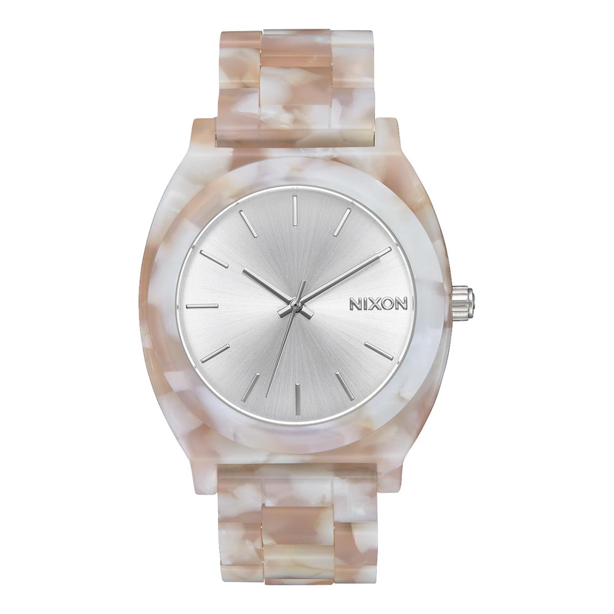 Nixon The Time Teller Acetate Watch - Pink-Silver