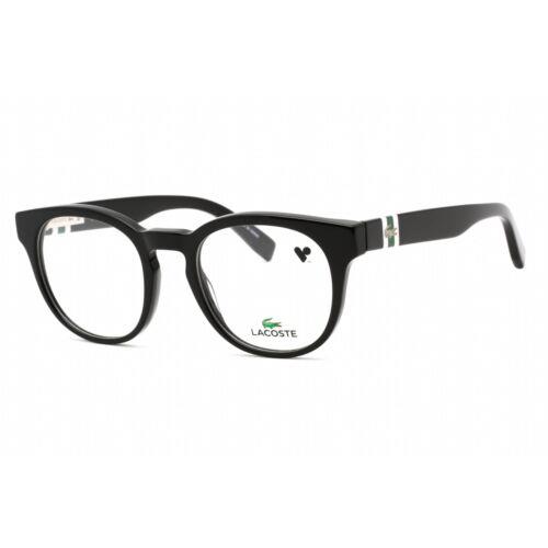 Lacoste Women`s Eyeglasses Black Round Full Rim Frame Clear Demo Lens L2904 001