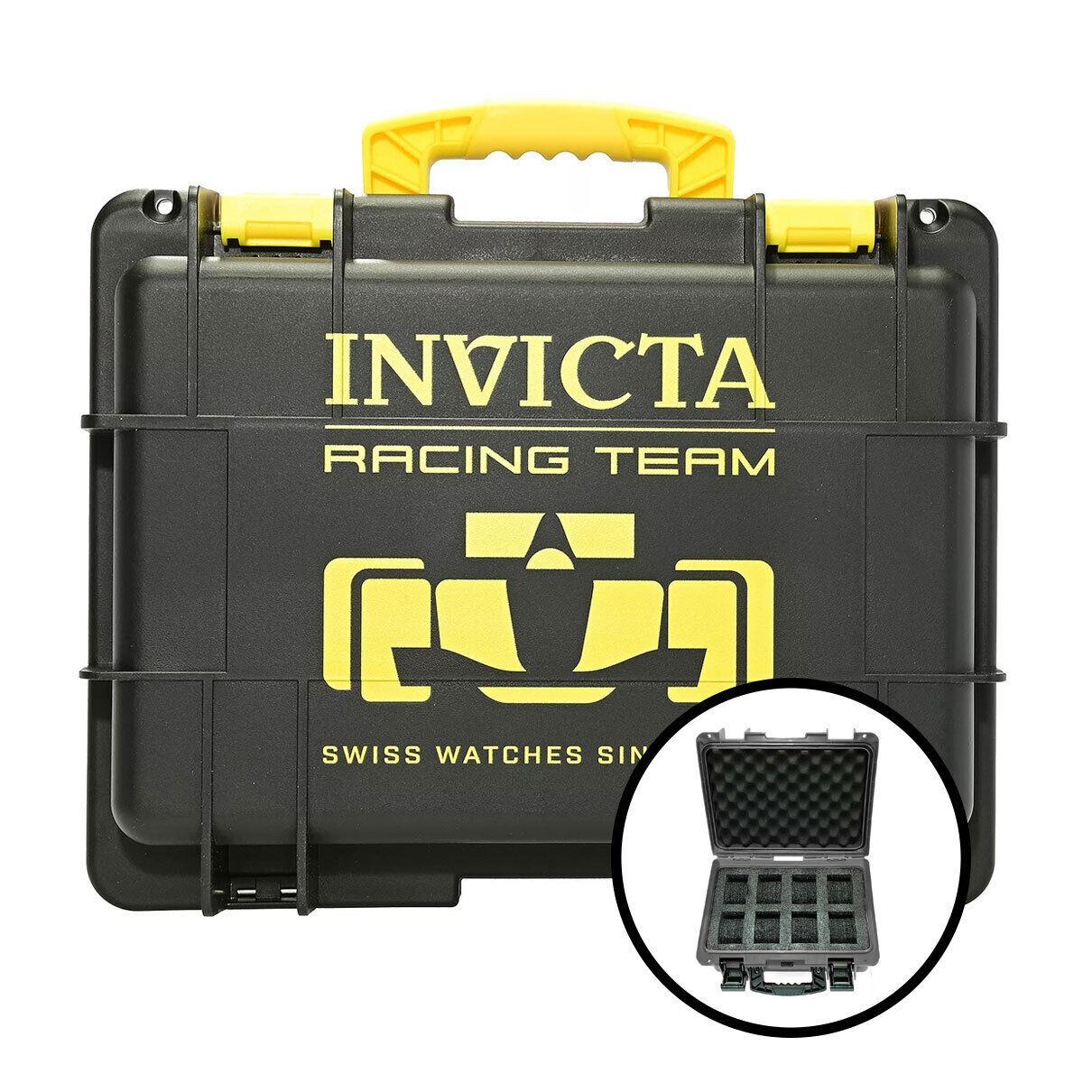 Invicta 8 Slot Dive Impact Black Watch Storage Box Collector Racing Team DC8RT
