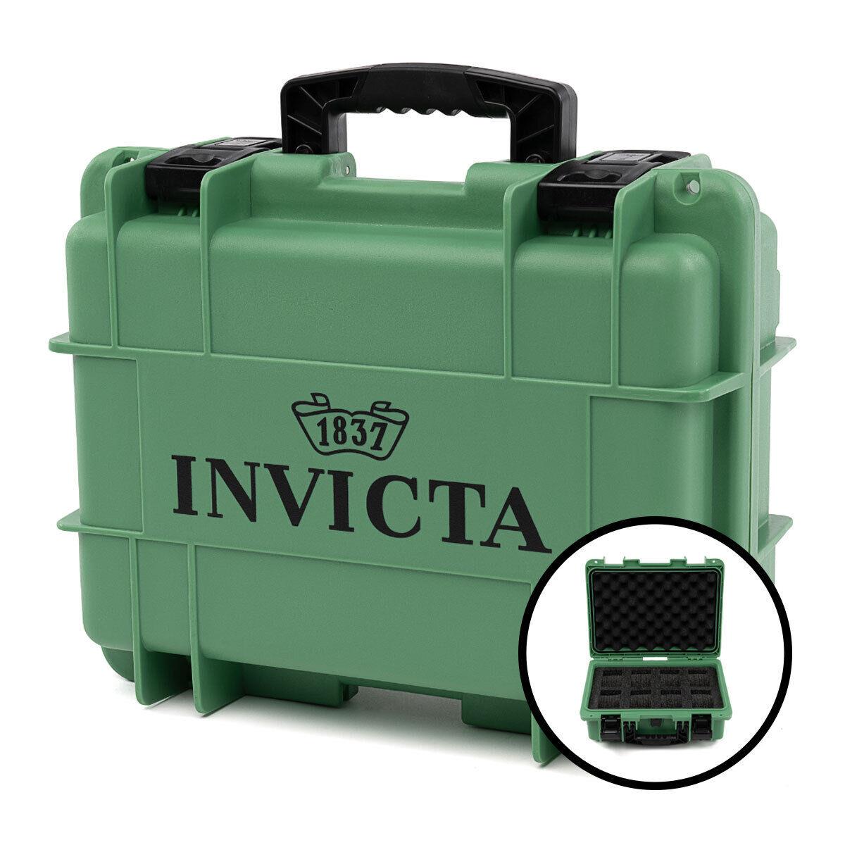 Invicta 8 Slot Dive Impact Light Green Watch Storage Box Collector Case 1837