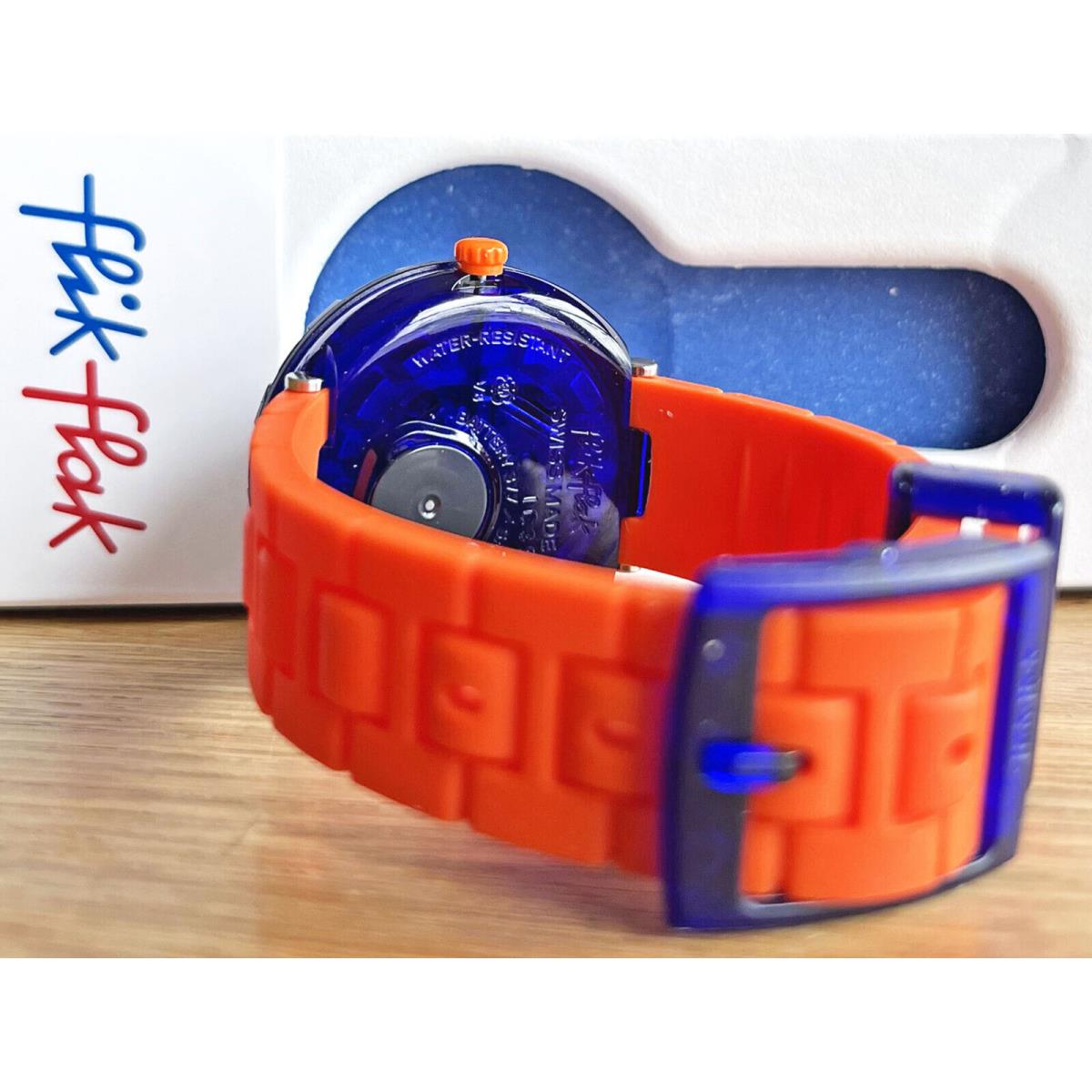 Swatch watch ORANGEBRICK - Dial: Blue, Band: Orange, Bezel: Blue