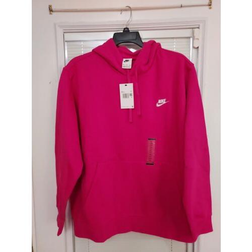 Nike Size Xxl Pink Sportswear Club Fleece Hoodie