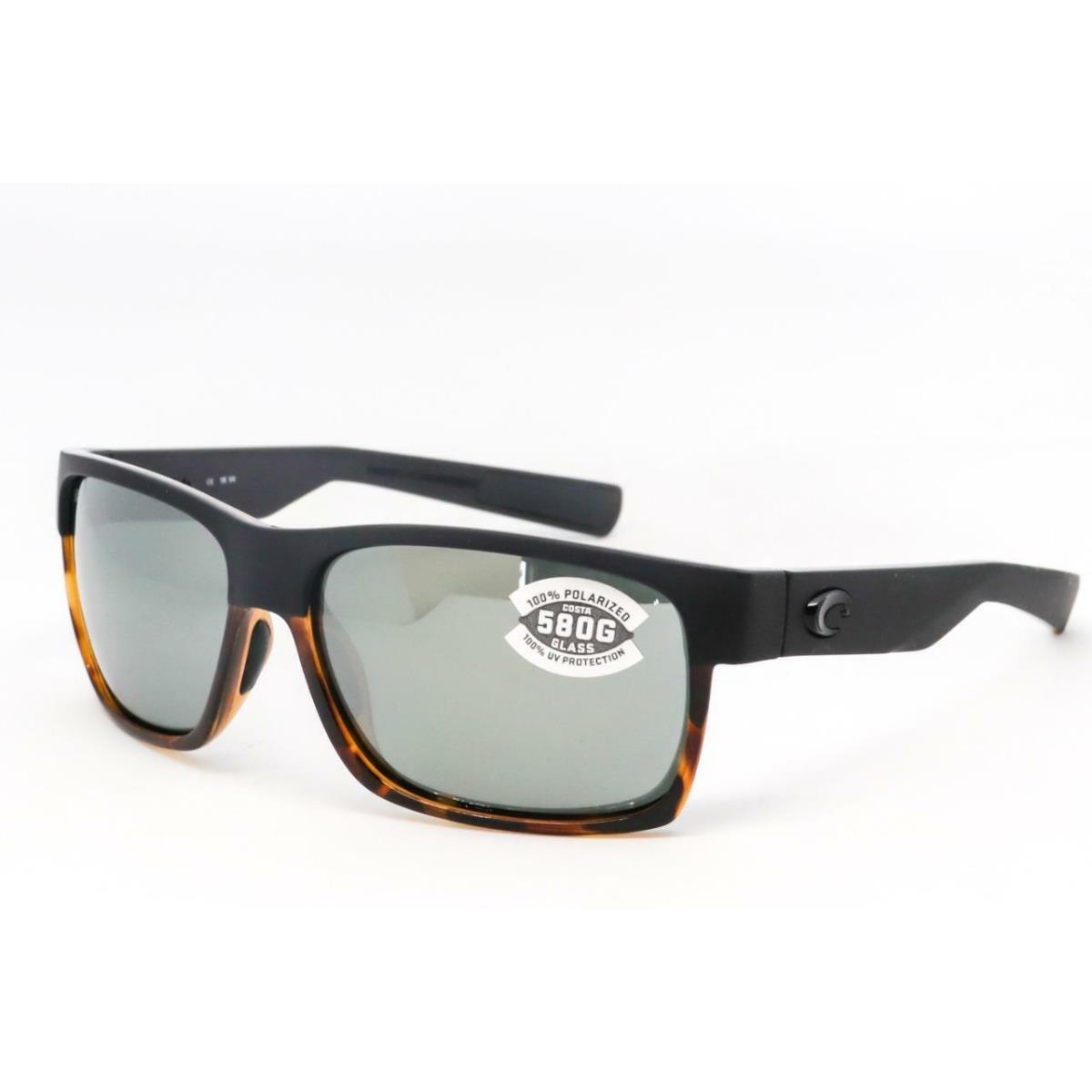 Costa Del Mar Half Moon Sunglasses Black/tortoise / Silver Mirror 580G Glass