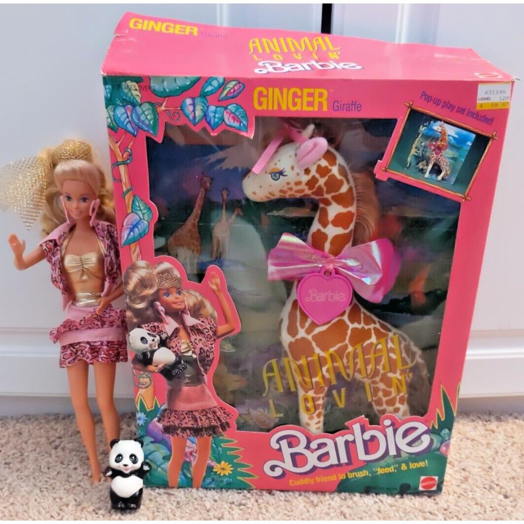 Mattel Barbie Animal Lovin` Set of 2 Barbie 1350 and Ginger The Giraffe 1395