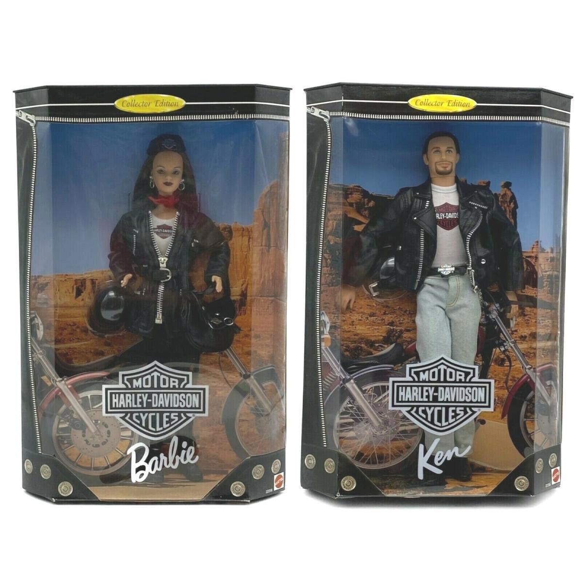 1998 Harley Davidson Barbie Ken Dolls -mattel-collector Edition-new
