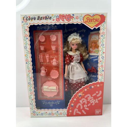 Vintage 1990 Ban-dai I Love Barbie Fashion Doll Red White Japan