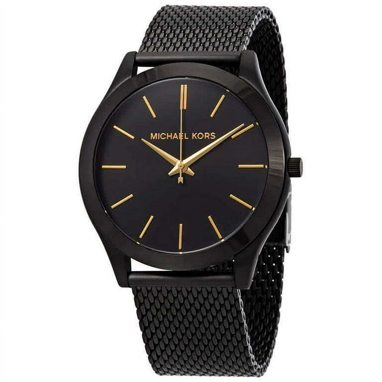 Michael Kors Men Slim Runway Quartz Watch Stainless-steel Strap Black 22 MK8607