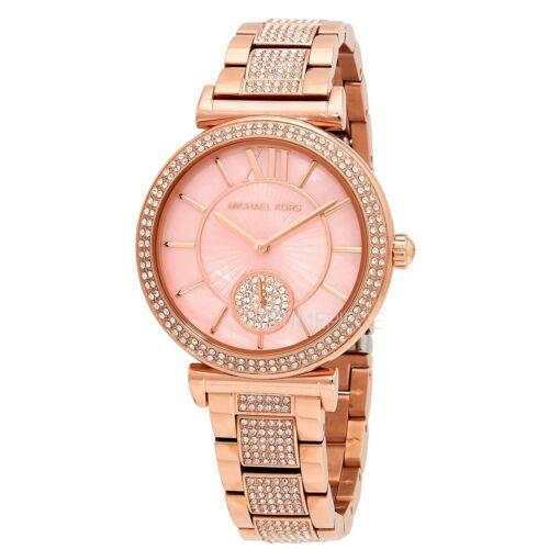 Michael Kors Abbey Women`s Rose Gold Tone Stainless Mop Dial Watch MK4617