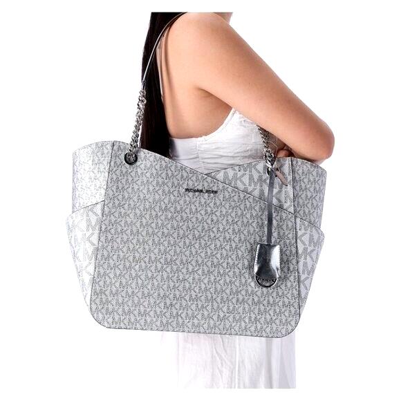 Silver michael best sale kors tote