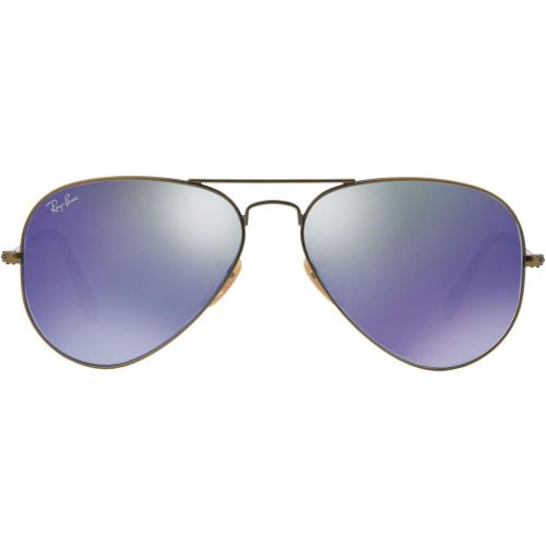 Ray-ban Unisex RB3025 167/68 Classic Aviator Sunglasses Bronze Blue Mirror 58mm