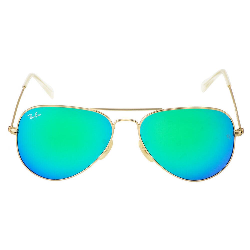 Ray-ban Sunglasses RB3025 Aviator Flash Gold Frame Green Flash Lens 58mm Unisex - Frame: Gold, Lens: Green