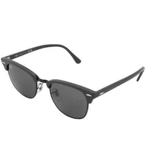 Ray Ban Clubmaster Classic Dark Gray Square Unisex Sunglasses RB3016 1367B1 51 - Frame: Black, Lens: Green